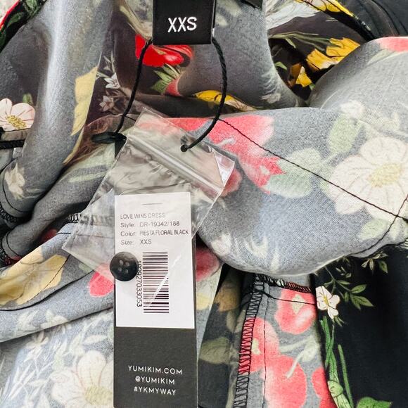 NEW! Yumi Kim Love Wins Floral Print V Neck Dress Knee - XXS - Picture 7 of 7